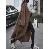 image:imagechouyatou Womens Fall Open Front Long Sweater Blazer Jacket Coatigan Notch Lapel Cardigan Sweater JacketBrown