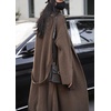 image:imagechouyatou Womens Fall Open Front Long Sweater Blazer Jacket Coatigan Notch Lapel Cardigan Sweater JacketBrown