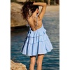 image:imagechouyatou Womens Sleeveless Spaghetti Strap Cute Babydoll Dress Boho Flounce Tiered Mini Sun DressBlue