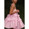 image:imagechouyatou Womens Sleeveless Spaghetti Strap Cute Babydoll Dress Boho Flounce Tiered Mini Sun DressPink