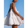 image:imagechouyatou Womens Sleeveless Spaghetti Strap Cute Babydoll Dress Boho Flounce Tiered Mini Sun DressWhite