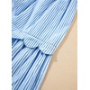 image:imagechouyatou Womens Summer Puff Short Sleeve Striped Dress Button Up Ruffle Tiered Midi Long Dress with PocketsBlue