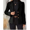 image:imagechouyatou Womens Winter Sherpa Lined Faux Suede Leather Jacket Casual Warm Suede Blazer Jacket CoatsBlack