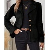 image:imagechouyatou Womens Winter Sherpa Lined Faux Suede Leather Jacket Casual Warm Suede Blazer Jacket CoatsBlack