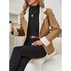 image:imagechouyatou Womens Winter Sherpa Lined Faux Suede Leather Jacket Casual Warm Suede Blazer Jacket CoatsKhaki