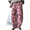 image:imagechouyatou Womens Boyefriend Y2K Camouflage Cargo Pants Wide Leg Jeans High Waisted Denim Palazzo PantsPink