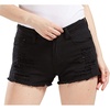 image:imagechouyatou Womens Perfectly Fit 5Pockets Ripped Denim Jean ShortsBlack