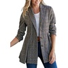 image:imagechouyatou Womens Retro Office Notch Lapel Peplum Plaid Wool Coat Blazer JacketPlaid
