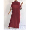 image:imagechouyatou Womens Bohemian Floral Print Maxi Cardigans Open Front Beach Cover Up Long Cardigan ShirtsWine Red