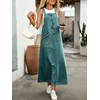 image:imagechouyatou Womens Denim Bib Overall Dress Suspender Strap Jean Long DressVintage Blue