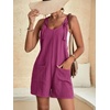 image:imageCHOUYATOU Womens Summer Cute Short Overalls Loose Fit Sleeveless Casual Rompers Jumpsuits ShortsPurple
