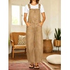 image:imagechouyatou Womens Suspender Strap Denim Bib Overalls Street Baggy JumpsuitKhaki