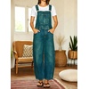 image:imagechouyatou Womens Suspender Strap Denim Bib Overalls Street Baggy JumpsuitVintage Blue