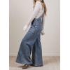 image:imagechouyatou Womens Wide Leg Denim Bib Overalls Y2K Patchwork Jeans JumpsuitBlue