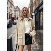 image:imagechouyatou Women Button Down Cotton Shacket Boho Floral Oversized ShirtKhaki