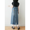 image:imagechouyatou Womens Sleeveless Denim Overall Dress Loose Baggy Pinafore Midi Jean DressBlue