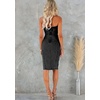 image:imagechouyatou Womens Summer Sexy Strapless Bodycon Denim Dress Side Slit Party Tube Dress Midi Jean DressesBlack