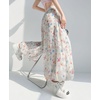 image:imagechouyatou Womens Vintage Floral Print Bubble Pants Y2k Baggy Culottes Wide Leg Palazzo Pants with PocketsFlower