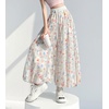 image:imagechouyatou Womens Vintage Floral Print Bubble Pants Y2k Baggy Culottes Wide Leg Palazzo Pants with PocketsFlower