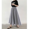 image:imagechouyatou Womens Vintage PlaidStriped Elastic Waist A Line Pleated Swing Bohemian Midi Long SkirtPlaid Black