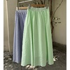 image:imagechouyatou Womens Vintage PlaidStriped Elastic Waist A Line Pleated Swing Bohemian Midi Long SkirtStriped Green