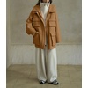 image:imagechouyatou Womens Winter Hooded Wool Coat Casual Loose Trench Pea Coat Zip Up Wool Blend Utility Safari JacketKhaki