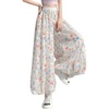 image:imagechouyatou Womens Vintage Floral Print Bubble Pants Y2k Baggy Culottes Wide Leg Palazzo Pants with PocketsFlower