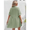 image:imagechouyatou Womens Summer Cotton Button Front Shirt Dresses Casual Babydoll Cute Lapel A Line Midi DressGreen