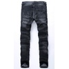 image:imagechouyatou Mens Classic Fit Distressed Jeans DecoZip Performance Rugged Wear Ripped Denim Work PantBlack