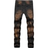 image:imagechouyatou Mens Classic Fit Distressed Jeans DecoZip Performance Rugged Wear Ripped Denim Work PantBrown
