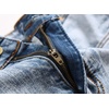 image:imagechouyatou Mens Classic Fit Distressed Jeans DecoZip Performance Rugged Wear Ripped Denim Work PantLight Blue