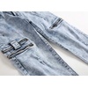 image:imagechouyatou Mens Classic Fit Distressed Jeans DecoZip Performance Rugged Wear Ripped Denim Work PantLight Blue