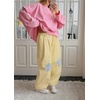 image:imagechouyatou Womens Cotton Floral Barrel Pants Patchwork Y2K Baggy Wide Leg Pants PalazzosYellow
