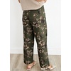 image:imagechouyatou Womens Distressed Y2K Floral Printed Jeans Wide Leg Patchwork Cropped Denim Pants with PocketsArmy Green