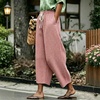 image:imagechouyatou Womens Plaid Wide Leg Crop Pants Gingham Loose Fit Palazzo PantsRed