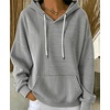 image:imagechouyatou Womens Striped Pullover Hoodies Loose Oversized Sweatshirt TopsBlack