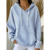 image:imagechouyatou Womens Striped Pullover Hoodies Loose Oversized Sweatshirt TopsBlue
