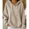 image:imagechouyatou Womens Striped Pullover Hoodies Loose Oversized Sweatshirt TopsBrown