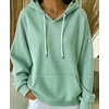 image:imagechouyatou Womens Striped Pullover Hoodies Loose Oversized Sweatshirt TopsGreen