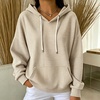 image:imagechouyatou Womens Striped Pullover Hoodies Loose Oversized Sweatshirt TopsKhaki