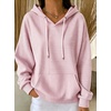 image:imagechouyatou Womens Striped Pullover Hoodies Loose Oversized Sweatshirt TopsPink