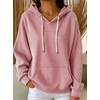 image:imagechouyatou Womens Striped Pullover Hoodies Loose Oversized Sweatshirt TopsRed