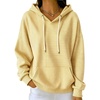image:imagechouyatou Womens Striped Pullover Hoodies Loose Oversized Sweatshirt TopsYellow