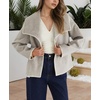 image:imagechouyatou Womens Embroidered Wool Coat Elegant Lapel Wool Blend Trench Pea Coat Outerwear Jacket with PocketsLight Gray