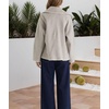 image:imagechouyatou Womens Embroidered Wool Coat Elegant Lapel Wool Blend Trench Pea Coat Outerwear Jacket with PocketsLight Gray