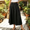 image:imagechouyatou Womens Striped Printed Denim Skirt A Line Jean Midi Long SkirtBlack