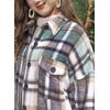 image:imagechouyatou Womens Windproof Single Breasted Plaid Midi Long Wool Coat Overcoat JacketGreen