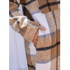 image:imagechouyatou Womens Windproof Single Breasted Plaid Midi Long Wool Coat Overcoat JacketKhaki