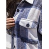 image:imagechouyatou Womens Windproof Single Breasted Plaid Midi Long Wool Coat Overcoat JacketNavy Blue