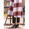 image:imagechouyatou Womens Windproof Single Breasted Plaid Midi Long Wool Coat Overcoat JacketWine Red